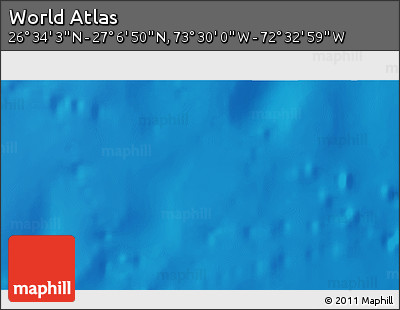 Shaded Relief 3D Map of the Area around 26° 50' 27" N, 73° 1' 30" W