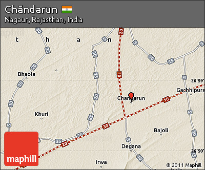 Shaded Relief Map of Chāndarun