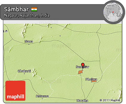 Physical 3D Map of Sāmbhar