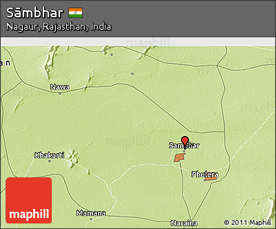 Physical 3D Map of Sāmbhar
