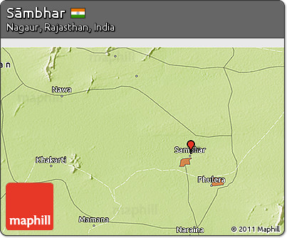 Physical 3D Map of Sāmbhar