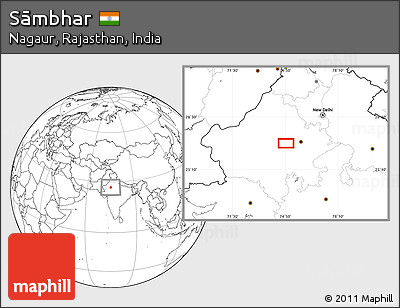 Blank Location Map of Sāmbhar