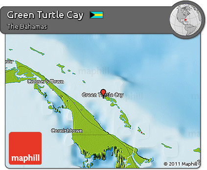 Physical 3D Map of Green Turtle Cay