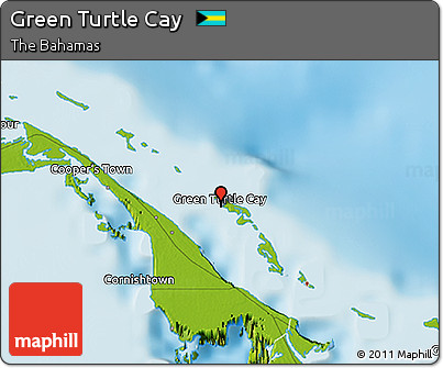 Physical 3D Map of Green Turtle Cay