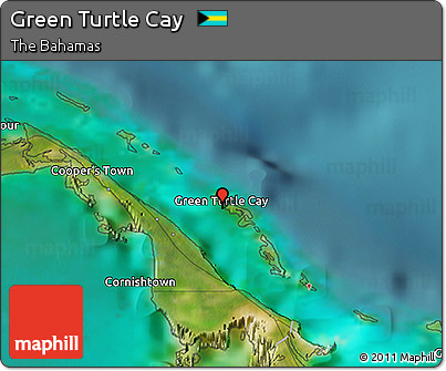 Satellite 3D Map of Green Turtle Cay
