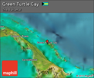 Satellite 3D Map of Green Turtle Cay