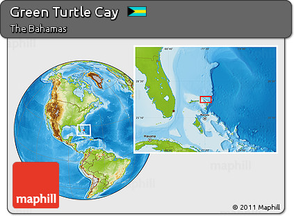 Physical Location Map of Green Turtle Cay