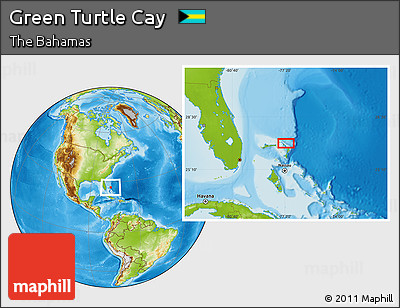 Physical Location Map of Green Turtle Cay