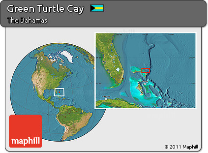 Satellite Location Map of Green Turtle Cay