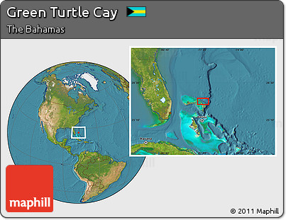 Satellite Location Map of Green Turtle Cay