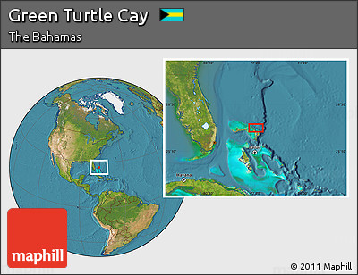 Satellite Location Map of Green Turtle Cay