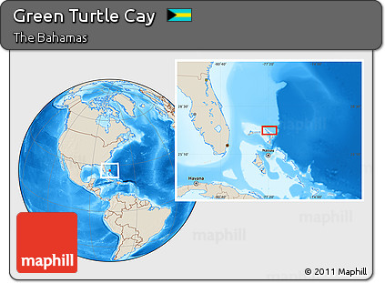 Shaded Relief Location Map of Green Turtle Cay