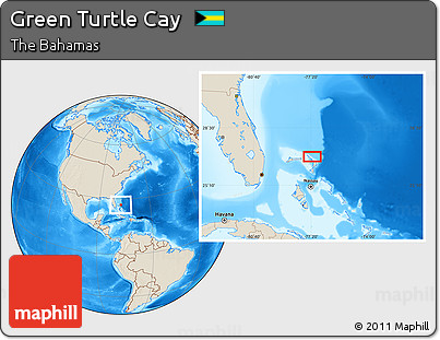 Shaded Relief Location Map of Green Turtle Cay