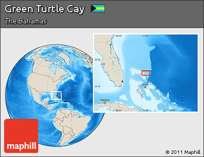 Shaded Relief Location Map of Green Turtle Cay
