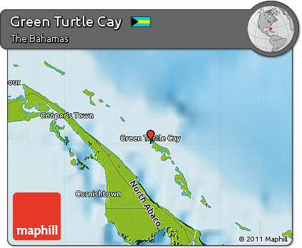 Physical Map of Green Turtle Cay
