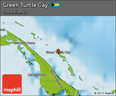 Physical Map of Green Turtle Cay
