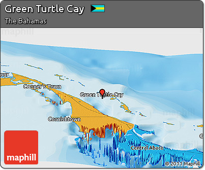 Political Panoramic Map of Green Turtle Cay