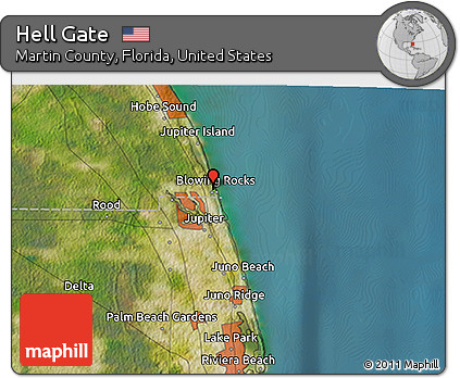 Satellite 3D Map of Hell Gate