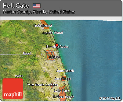 Satellite 3D Map of Hell Gate