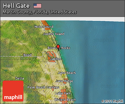 Satellite 3D Map of Hell Gate