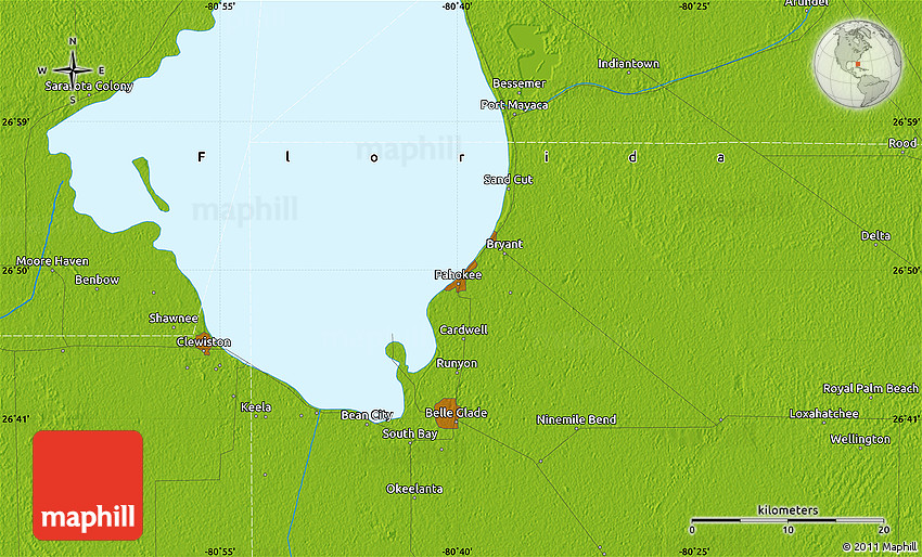 Physical Map of Pahokee