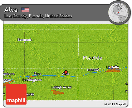 Physical Panoramic Map of Alva