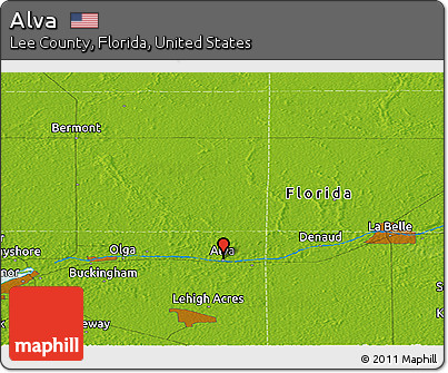 Physical Panoramic Map of Alva