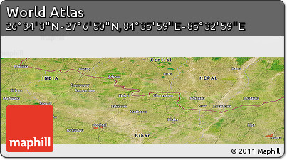 Satellite Panoramic Map of the Area around 26° 50' 27" N, 85° 4' 29" E