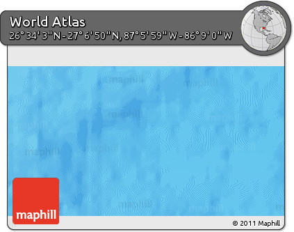 Physical 3D Map of the Area around 26° 50' 27" N, 86° 37' 30" W