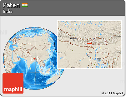 Shaded Relief Location Map of Paten
