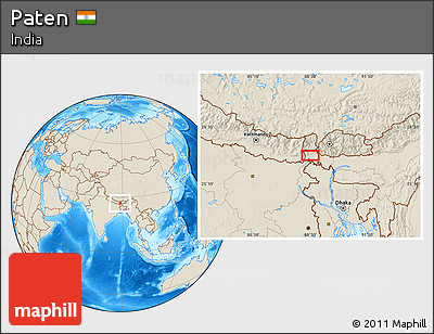 Shaded Relief Location Map of Paten