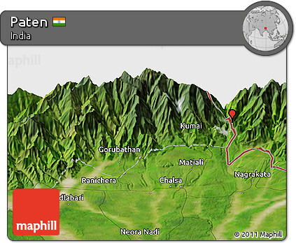 Satellite Panoramic Map of Paten