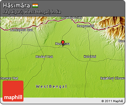 Hasimara West Bengal Map Free Physical 3D Map Of Hāsimāra