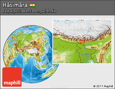 Hasimara West Bengal Map Free Physical Location Map Of Hāsimāra