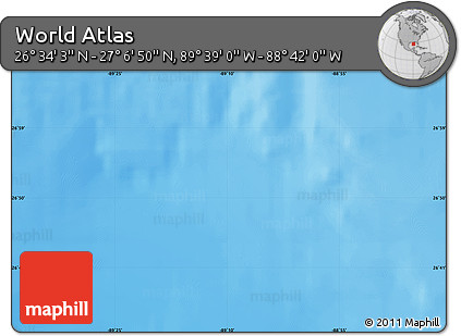 Physical Map of the Area around 26° 50' 27" N, 89° 10' 30" W