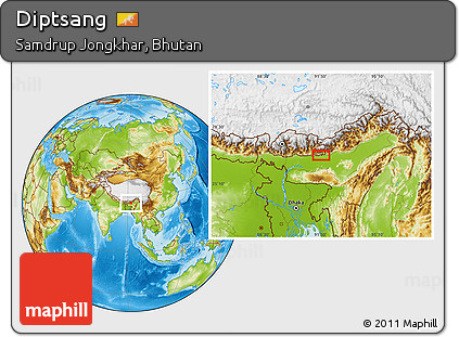 Physical Location Map of Diptsang