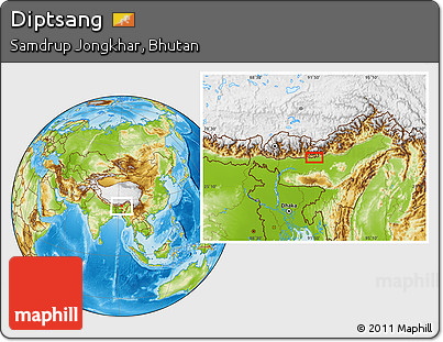 Physical Location Map of Diptsang