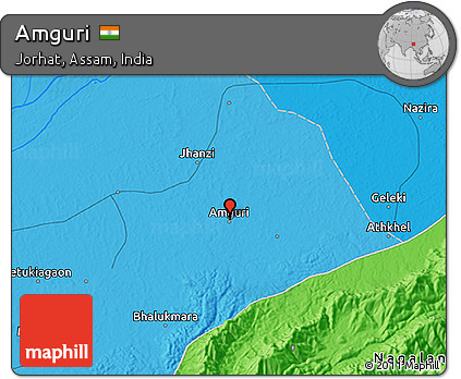 Political 3D Map of Amguri