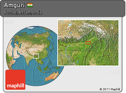 Satellite Location Map of Amguri