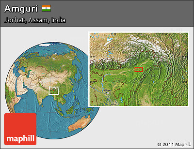 Satellite Location Map of Amguri