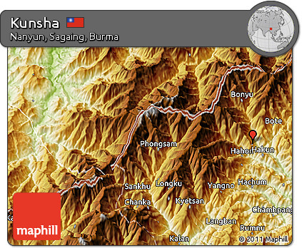 Physical 3D Map of Kunsha