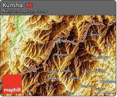 Physical 3D Map of Kunsha