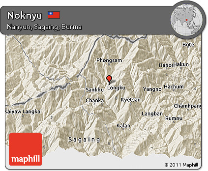 Shaded Relief 3D Map of Noknyu