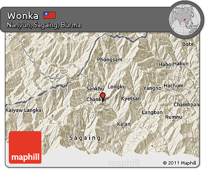 Shaded Relief 3D Map of Wonka