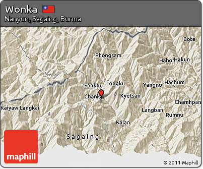 Shaded Relief 3D Map of Wonka