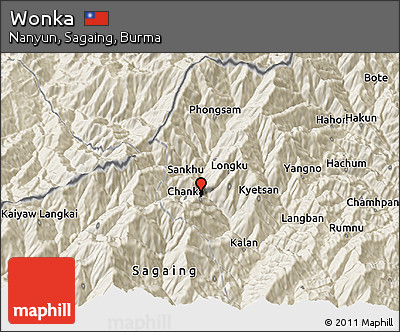 Shaded Relief 3D Map of Wonka