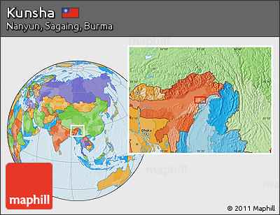 Political Location Map of Kunsha