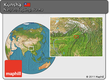 Satellite Location Map of Kunsha