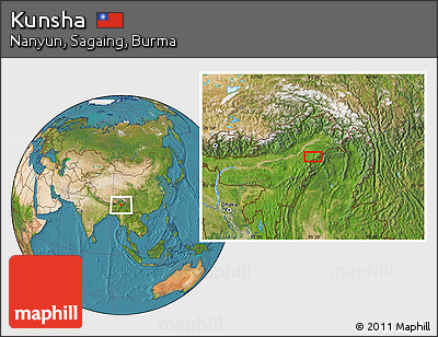 Satellite Location Map of Kunsha