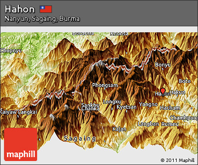 Physical Panoramic Map of Hahon